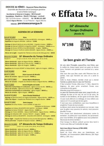 16e Dimanche du Temps Ordinaire 16e Dimanche du Temps Ordinaire