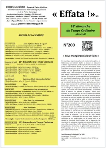 18e Dimanche du Temps Ordinaire 18e Dimanche du Temps Ordinaire
